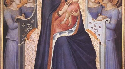 Madonna in trono col bambino tra otto angeli